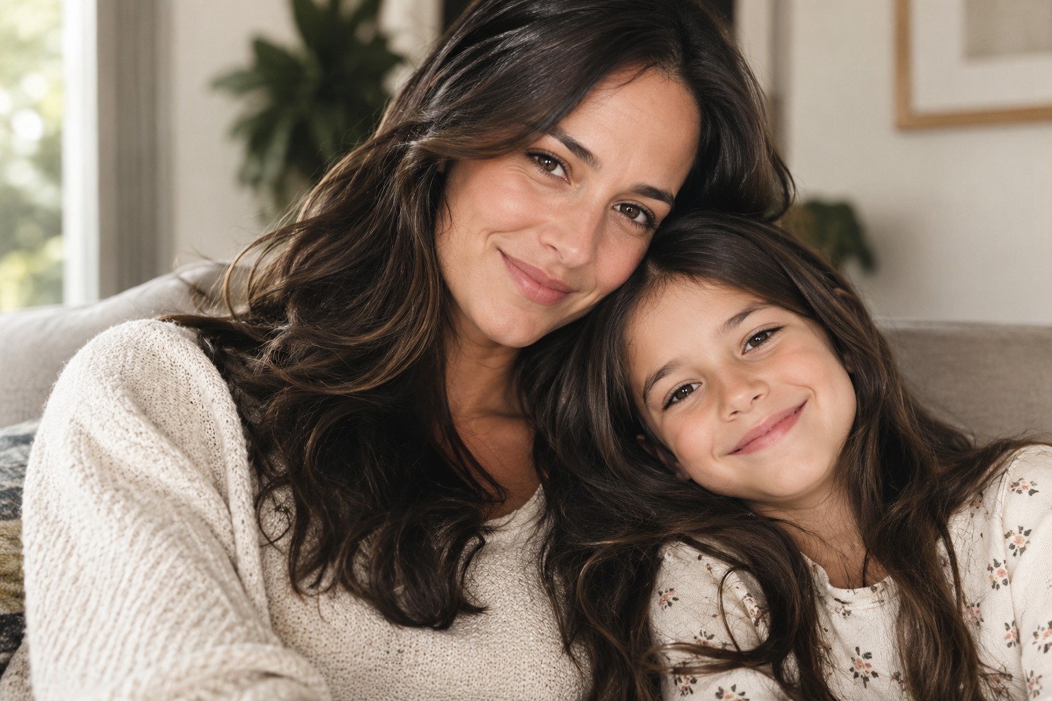 Ensaio fotográfico mãe e filha: 6 ideias com IA